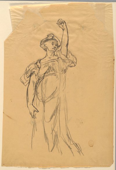 Kolları Kaldırılmış Figür Çalışması by Walter Shirlaw