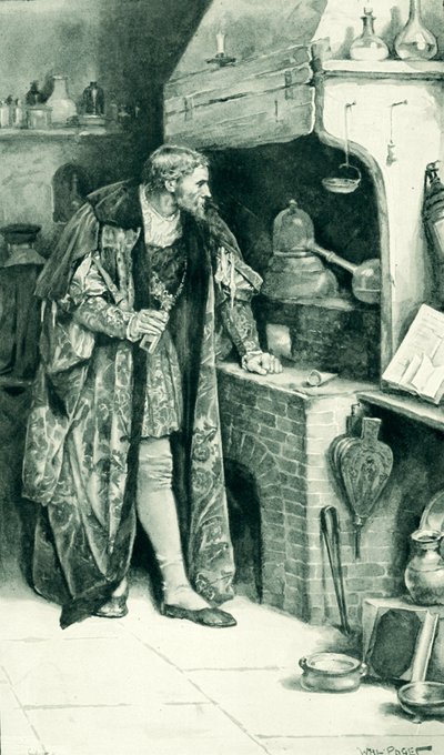 James IV laboratuvarında bir simyacı olarak by Walter Stanley Paget