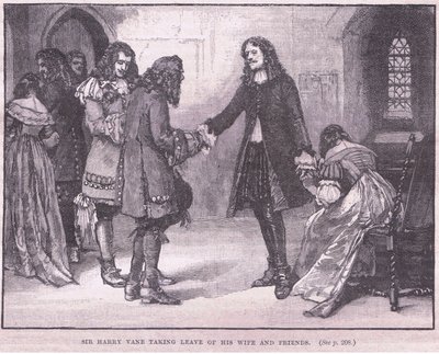 Sir Henry Vane, karısı ve arkadaşlarından veda ederken by Walter Stanley Paget