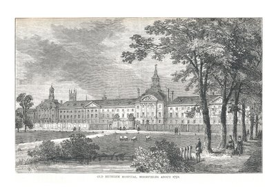 Eski Bethlem Hastanesi. Moorfields Yaklaşık 1750, 1878 by Walter Thornbury