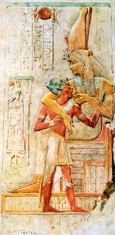 Mısır hiyeroglifleri, Abydos, Mısır, 1910 by Walter Tyndale