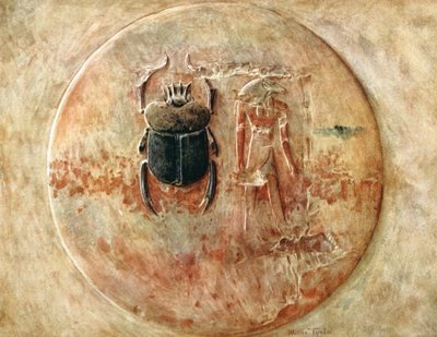 Bokböceği ve Ra, Seti Mezarı, Mısır, 1910 by Walter Tyndale