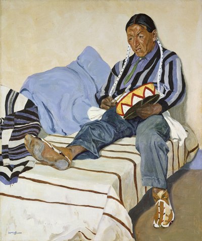Şarkı Söyleyen Bir Kızılderili (tuval üzerine yağlı boya) by Walter Ufer