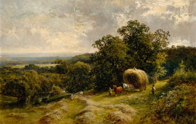 Brockham, Surrey yakınlarındaki Carting Hay by Walter Wallor Caffyn