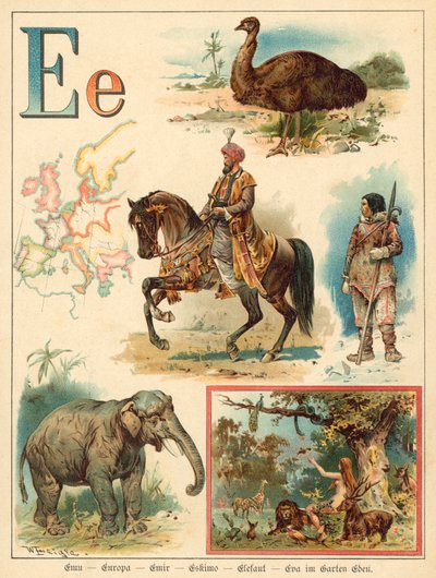 E harfi (kromolito) by Walter Zweigle