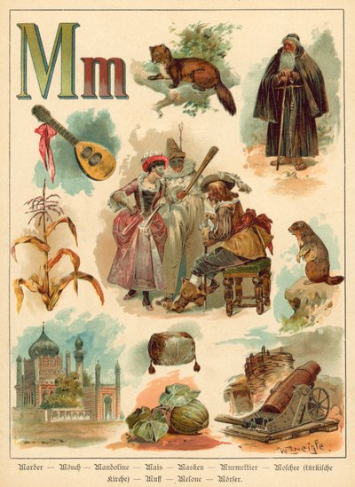 M harfi (kromolito) by Walter Zweigle