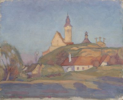 Kilise ile manzara by Walther Gamerith
