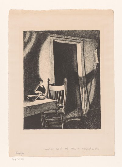 Lamba ışığında iç mekan by Wanda Gág (signed by artist)