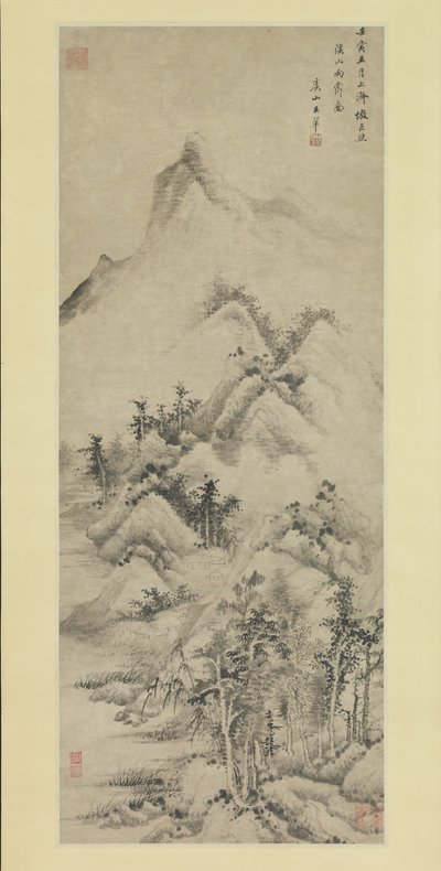 1662 tarihli Akarsular ve Dağlar Üzerindeki Yağmur Sonrası Açıklık. by Wang Hui