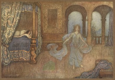 The Myrtle'dan Prens'e görünen Peri. by Warwick Goble