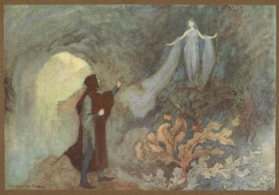 Cenerentola'dan Grotto'da Prens'e görünen Peri. by Warwick Goble