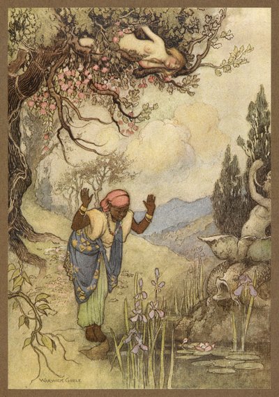 The Three Citrons'tan Kuyudaki Köle. by Warwick Goble