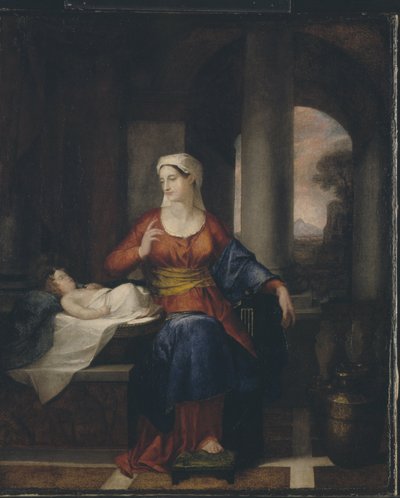 çocuğunu izleyen anne by Washington Allston