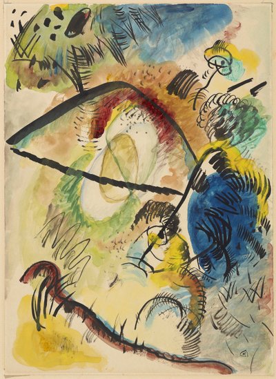 Suluboya IX (Siyah vuruşlu) by Wassily Kandinsky