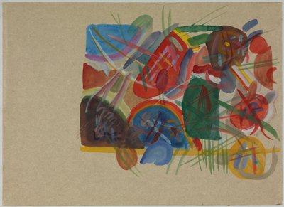 Suluboya 'Orman ve gökkuşağı ile' by Wassily Kandinsky
