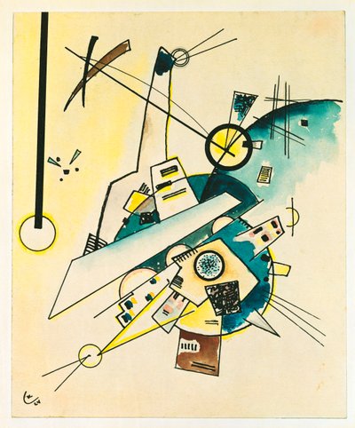 Kompozisyon (kağıt üzerine mürekkep ve sulu boya) by Wassily Kandinsky