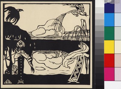 Deux oiseaux - İki Kuş (Zwei Voegel), Kandinsky, Wassily Vasilyevich (1866-1944). gravür by Wassily Kandinsky