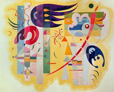 Baskın Menekşe, 1934 (tuval üzerine yağlı boya ve kum) by Wassily Kandinsky