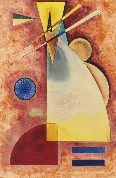 "İç içe geçen" (Ineinander) Wassily Kandinsky (veya Wassily Kandinski veya Kandinskij) Suluboya by Wassily Kandinsky