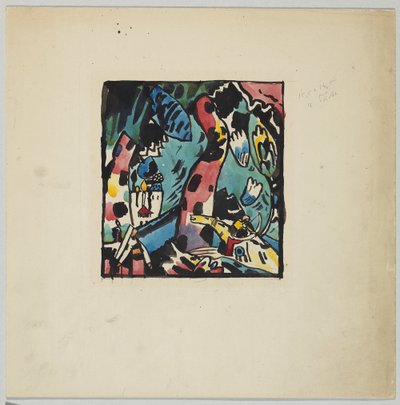 Renkli gravür "Archer" için taslak by Wassily Kandinsky