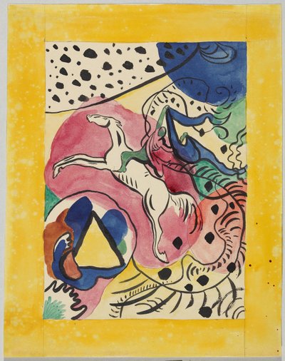 "Der Blaue Reiter" almanak kapağı için taslak by Wassily Kandinsky