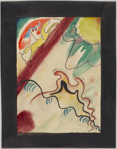 "Der Blaue Reiter" almanak kapağı için taslak by Wassily Kandinsky