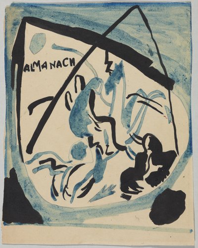 "Der Blaue Reiter" almanak kapağı için taslak by Wassily Kandinsky