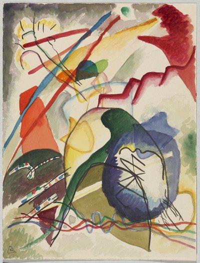 'Beyaz Kenarlıklı Resim' için Taslak by Wassily Kandinsky