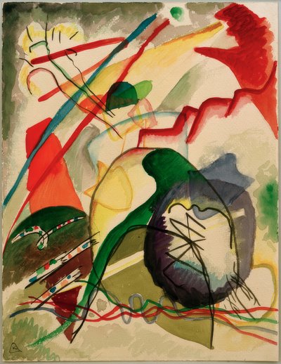 Beyaz kenarlıklı resme taslak by Wassily Kandinsky