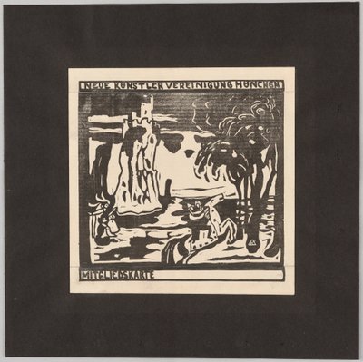 Neue Künstlervereinigung Münih üyelik kartı taslağı by Wassily Kandinsky