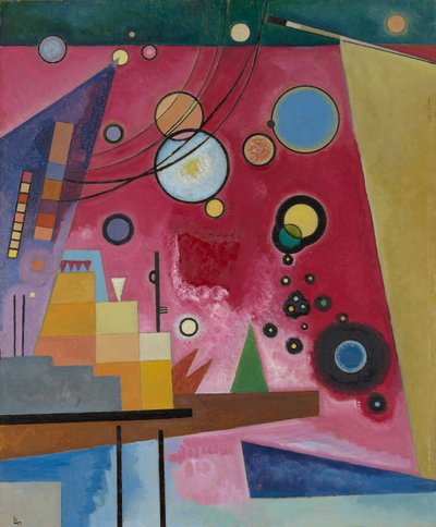 Heavy Red, 1924 (karton üzerine yağlı boya) by Wassily Kandinsky