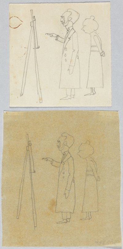 Kandinsky ve Münter şövale önünde by Wassily Kandinsky