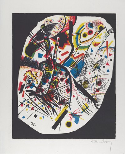 Kleine Welten III (Küçük Dünyalar III), 1922 (kırmızı, mavi, sarı ve siyah taş baskı) by Wassily Kandinsky