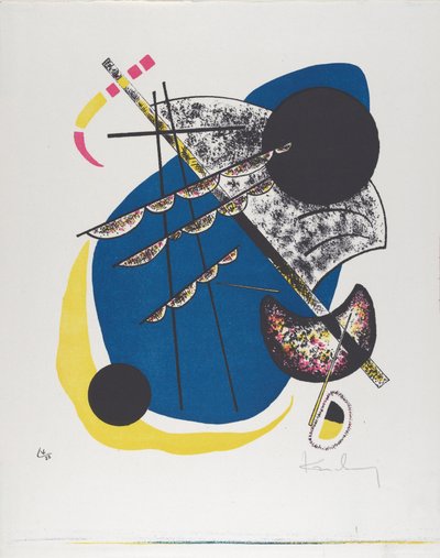 Kleine Welten II (Small Worlds II), 1922 (siyah, kırmızı, mavi, sarı basılmış litografi) by Wassily Kandinsky
