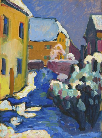 Kochel - mezarlık ve papaz evi by Wassily Kandinsky