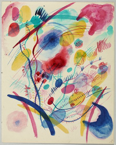 Kırmızı, mavi, yeşil ve sarı kompozisyon by Wassily Kandinsky