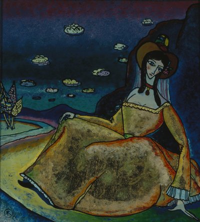Altın elbiseli kadın, 1917 by Wassily Kandinsky