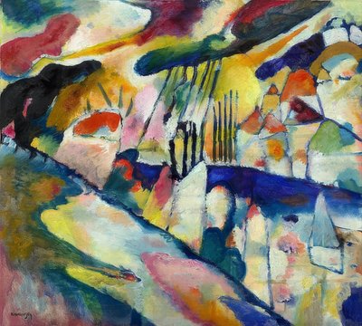 Yağmurlu manzara. 1913 by Wassily Kandinsky