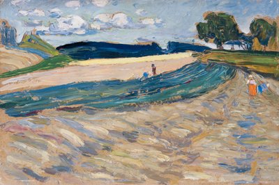 Sarı bir alan ile manzara by Wassily Kandinsky