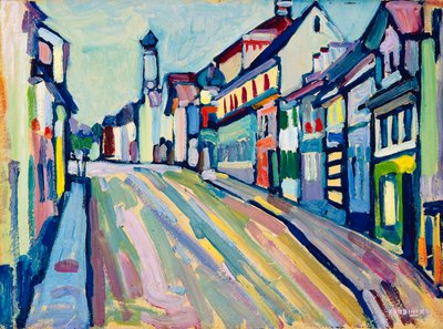 Murnau - Aşağı Pazar Sokağı; Murnau - Untermarkt by Wassily Kandinsky