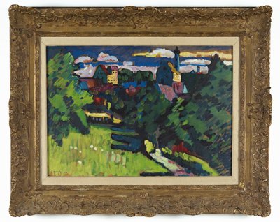 Murnau - kale, kilise ve demiryolu ile görünüm by Wassily Kandinsky