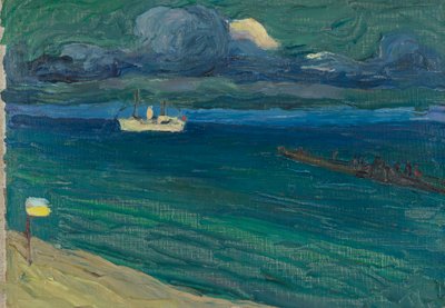 Rapallo - Vapurlu deniz manzarası by Wassily Kandinsky