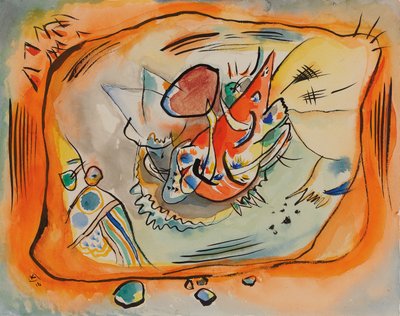 Turuncu Kenarlıklı Boyama Kroki by Wassily Kandinsky