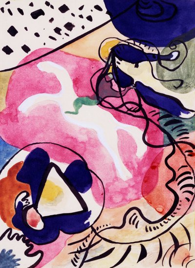 Mavi Şövalye için Çalışma by Wassily Kandinsky