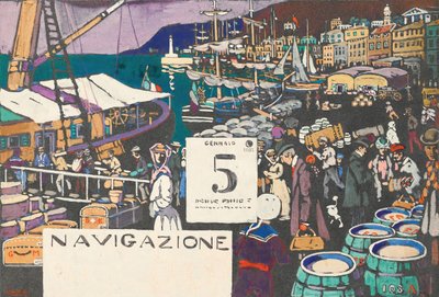 Bir gemi posteri için çalışma, 1906. by Wassily Kandinsky