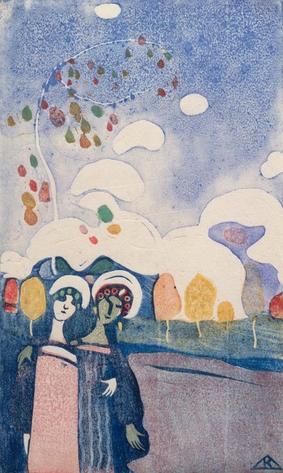 İki Kız by Wassily Kandinsky