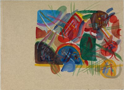 Orman ve gökkuşağı ile suluboya, 1913. by Wassily Kandinsky