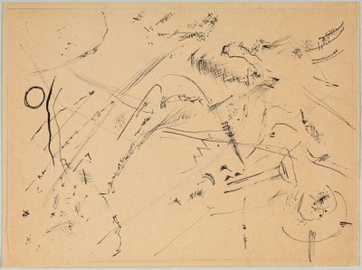 'Orman ve gökkuşağı ile' çizimi by Wassily Kandinsky