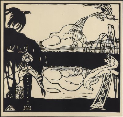 Iki kuş. 1907 by Wassily Kandinsky