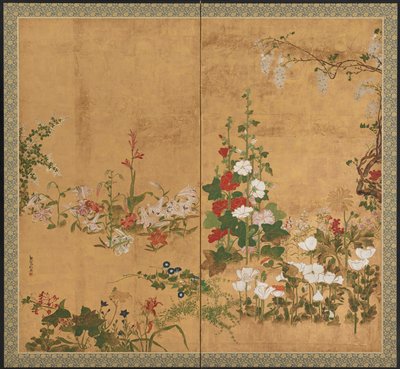 Çiçekler, Edo dönemi, 18. yüzyılın başları. by Watanabe Shiko